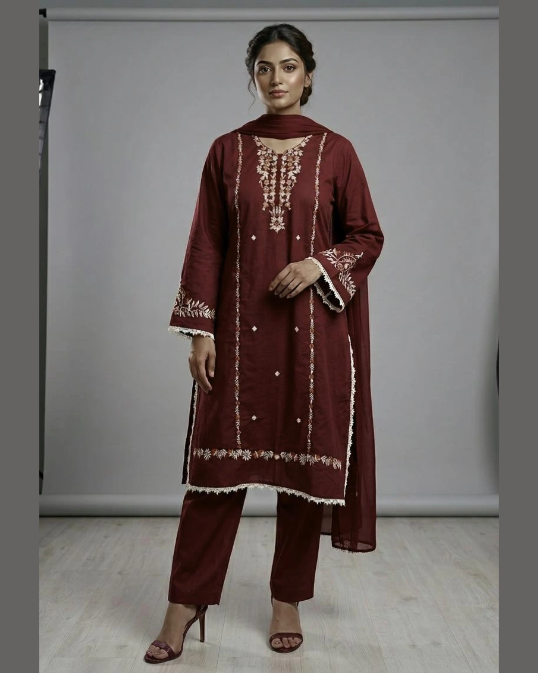 Embroidered Cotton Suit for Women