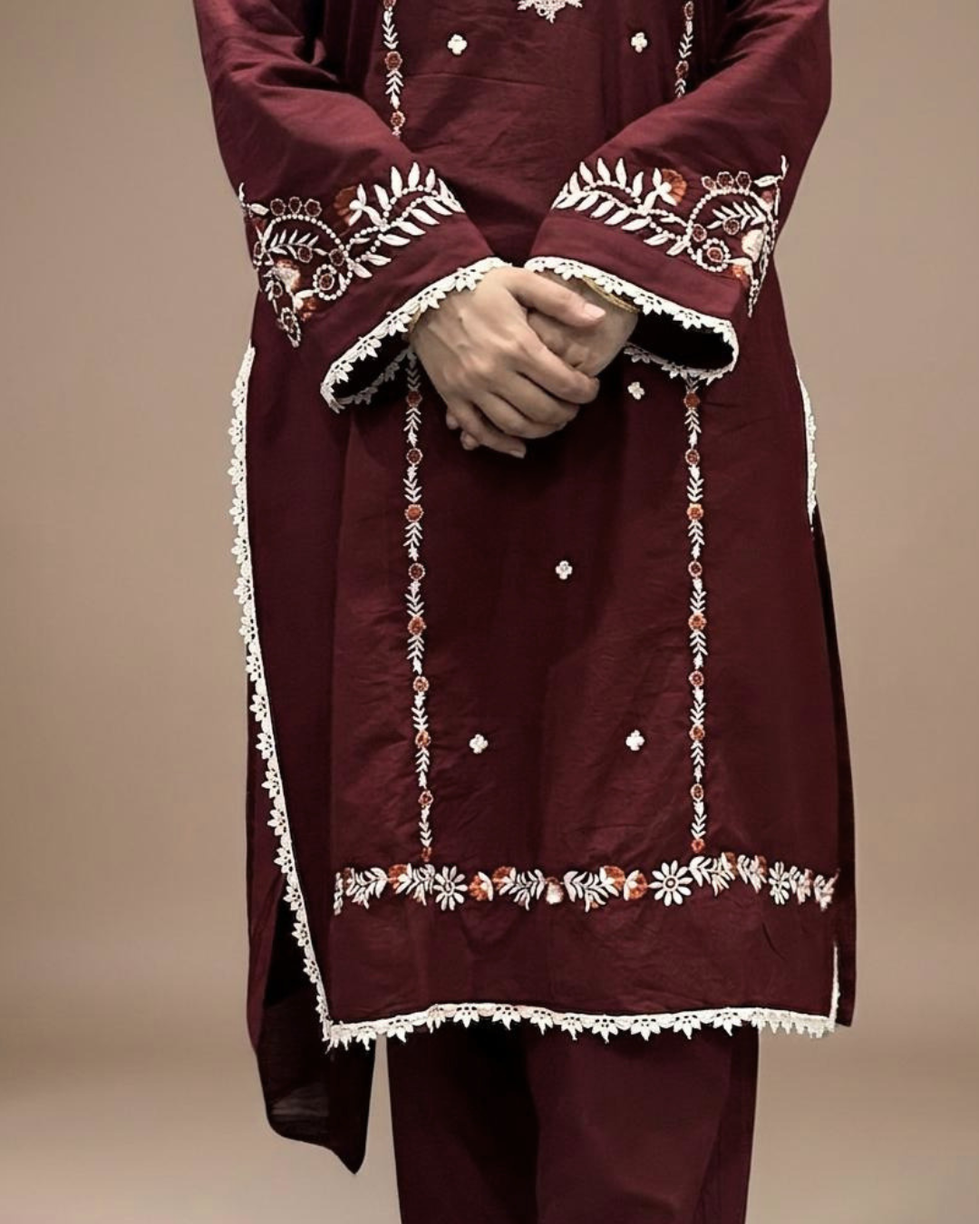 Embroidered Cotton Suit for Women