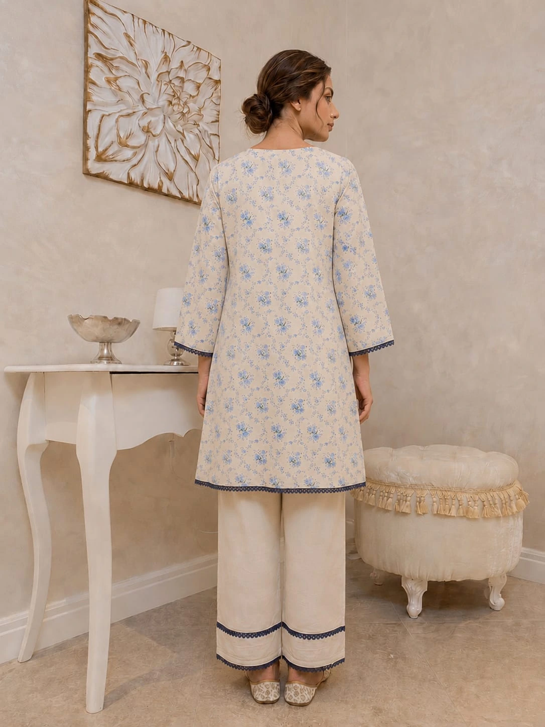 Trendy A Line Printed Farshi Set for Women